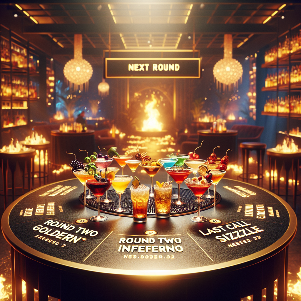 NEXT ROUND party cocktail menu