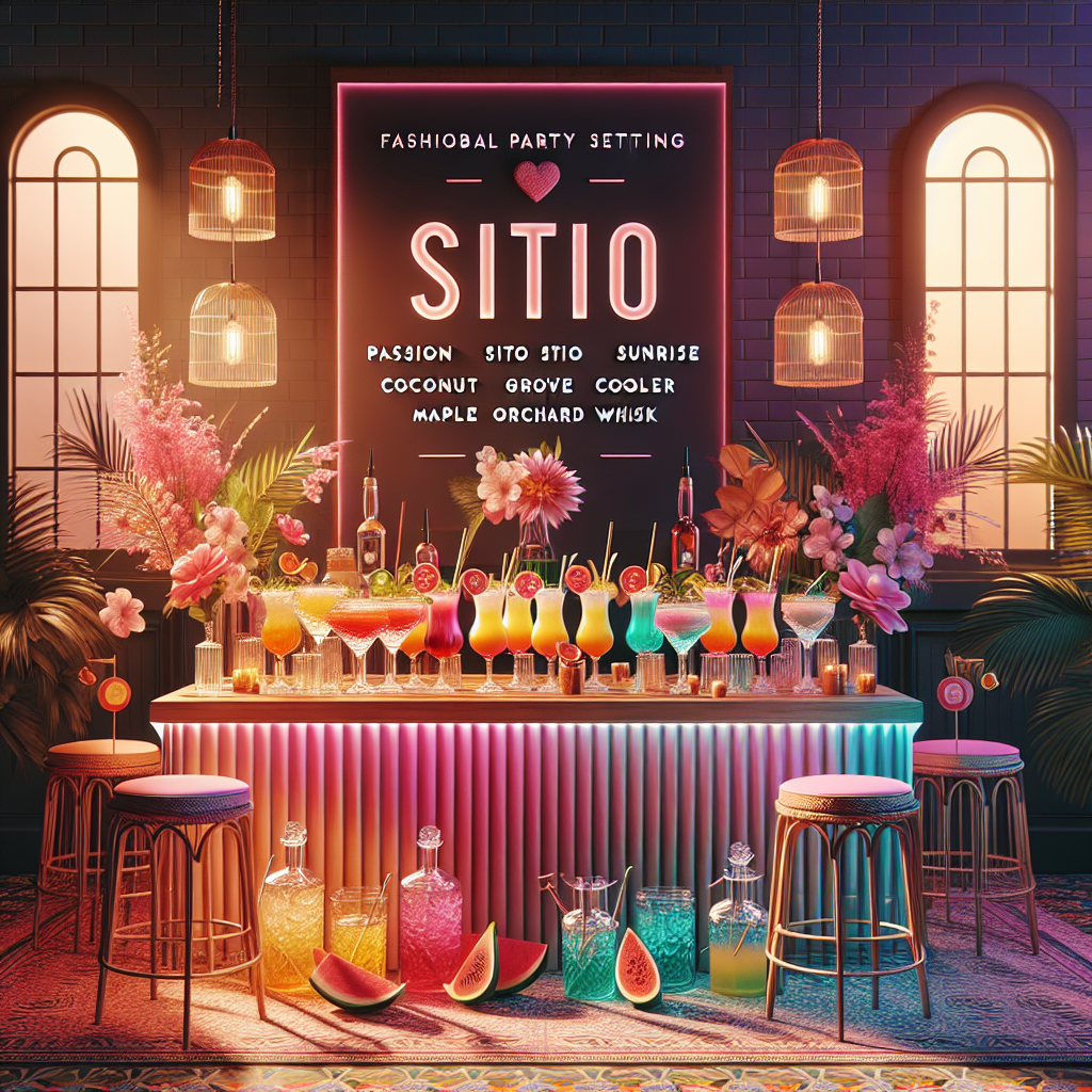 Picininha party cocktail menu