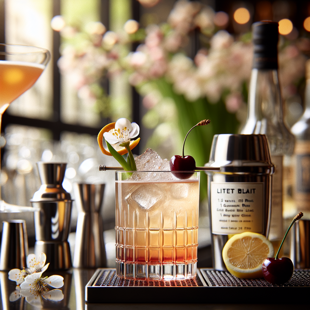 Cherry Blossom Fizz, Refreshing spring garden cocktail with Lillet ...