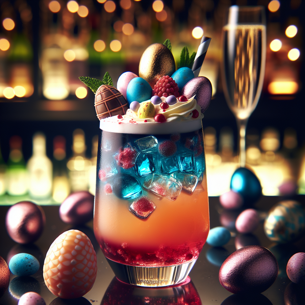 シーグラスアート『 Happy Easter～Cocktail.。.:*☆～』 シーグラスアート カクテル⑤ （シーグラスアート カクテル