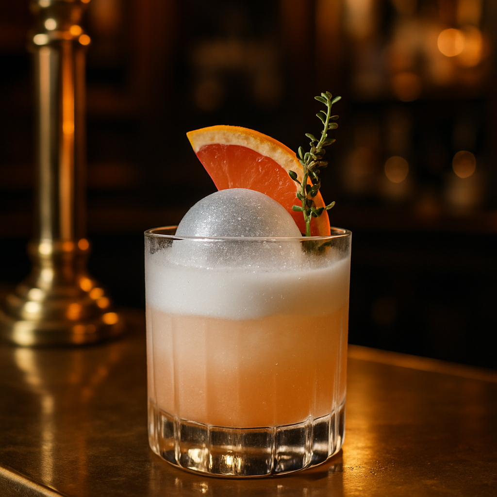 Frosted Citrus Cloud, Citrus sunrise cocktail with fluffy frozen texture