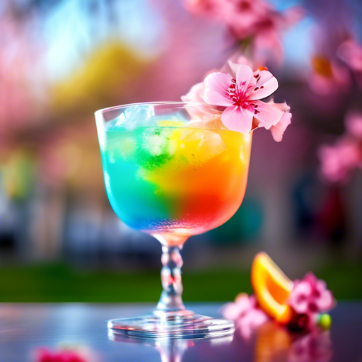 Spring Blossom Fizz, Vibrant and refreshing cocktail with floral and ...