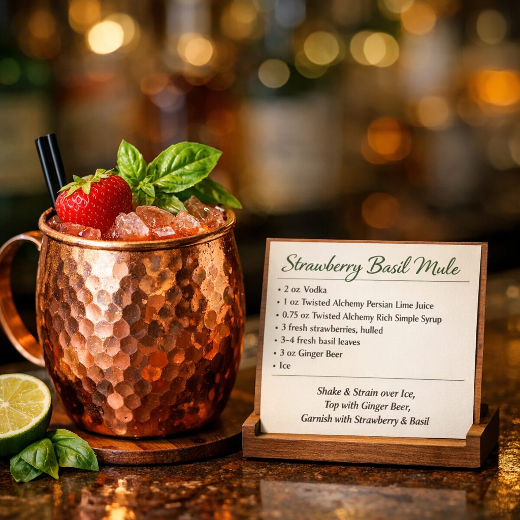 Strawberry Basil Mule
