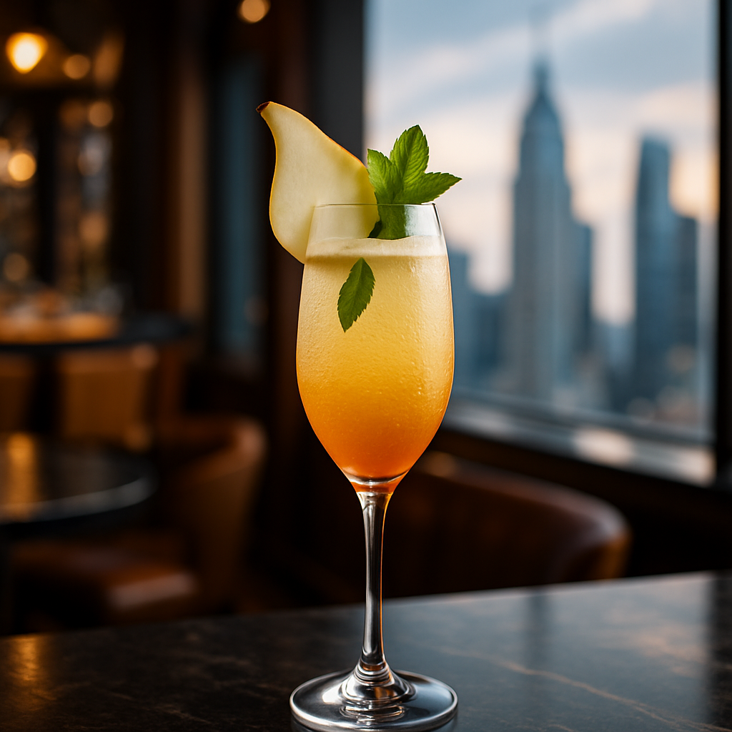Tamarind Pear Fizz, Tamarind Pear Fizz - tangy cocktail with champagne