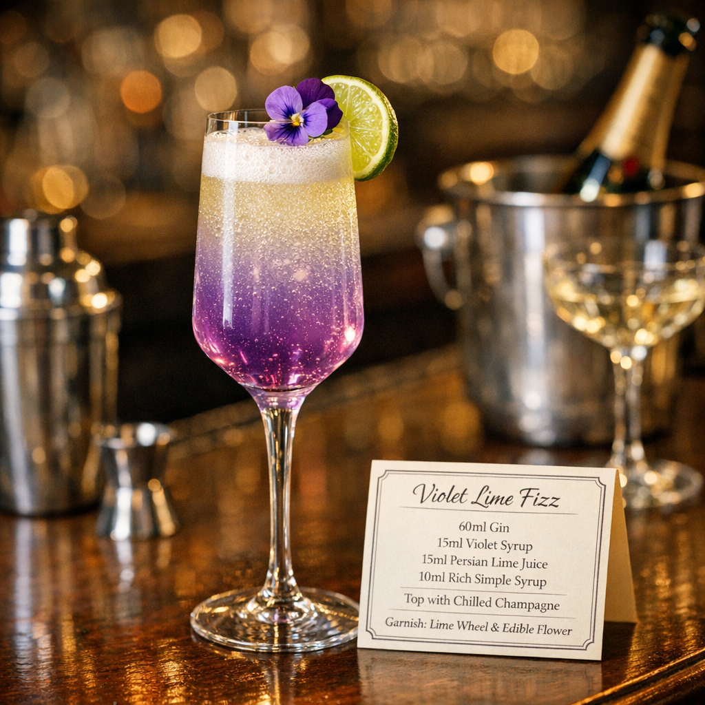 Violet Gin Fizz Royale